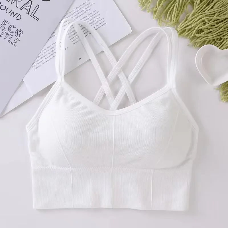 Women's Cross-Back Sports Bra – Breathable & Comfortable Yoga Top