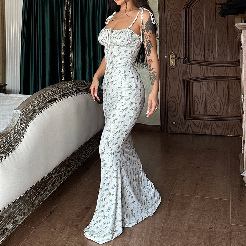 Hugcitar Floral Strapless Maxi Dress – Sleek Summer Streetwear