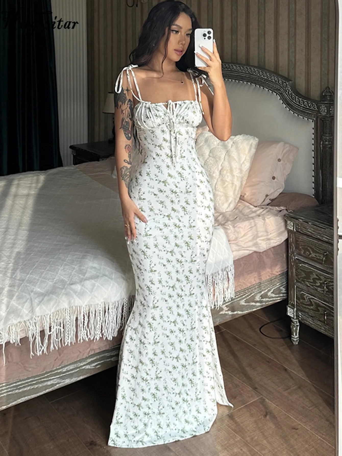 Hugcitar Floral Strapless Maxi Dress – Sleek Summer Streetwear