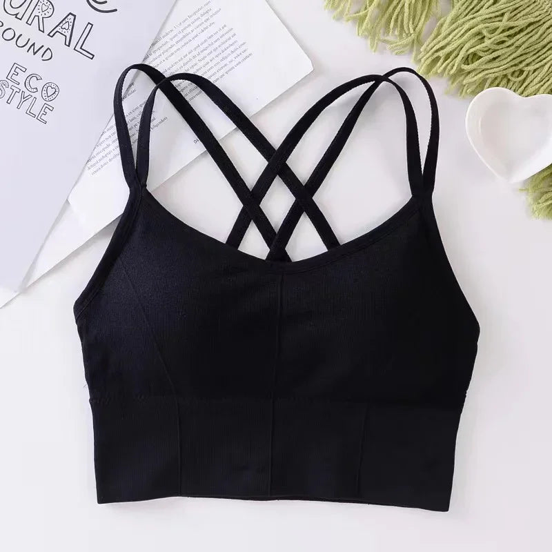 Women's Cross-Back Sports Bra – Breathable & Comfortable Yoga Top