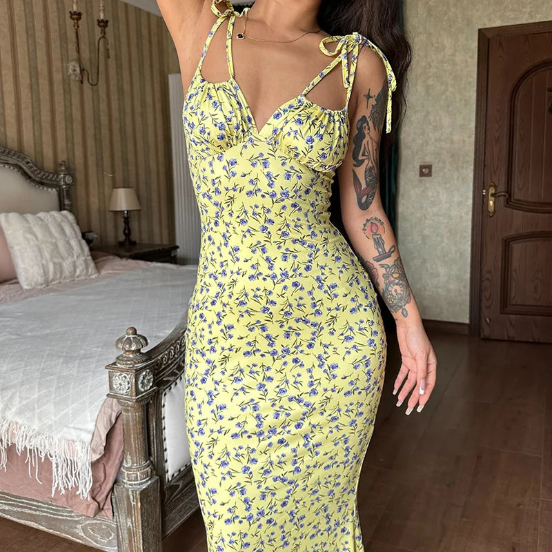 Hugcitar Floral Strapless Maxi Dress – Sleek Summer Streetwear
