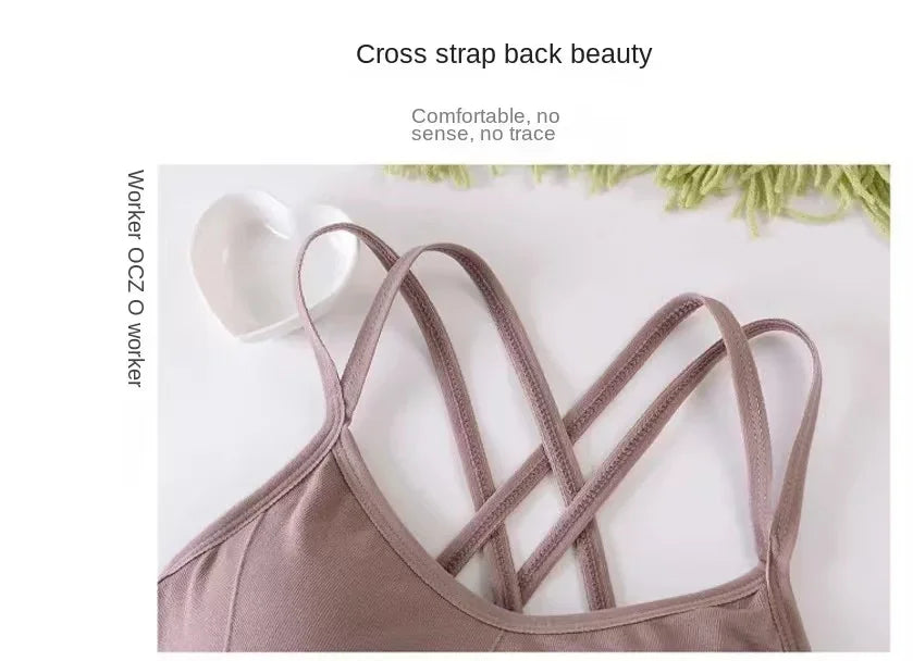 Women's Cross-Back Sports Bra – Breathable & Comfortable Yoga Top