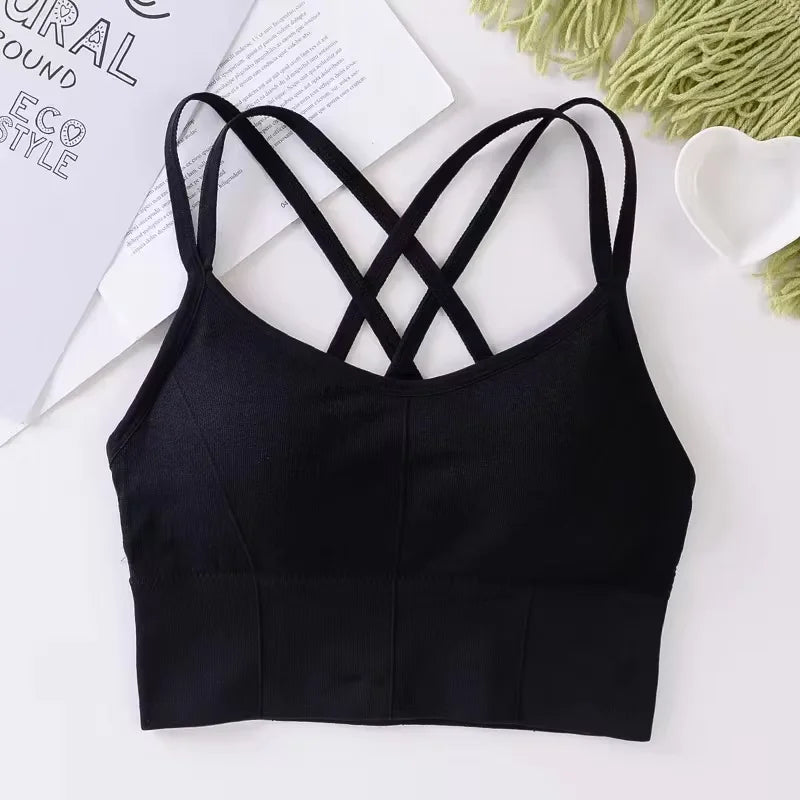 Women's Cross-Back Sports Bra – Breathable & Comfortable Yoga Top