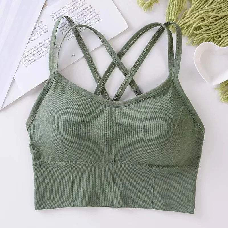 Women's Cross-Back Sports Bra – Breathable & Comfortable Yoga Top