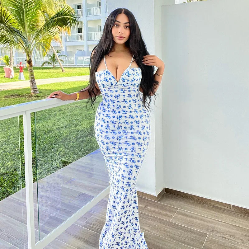 Hugcitar Floral Strapless Maxi Dress – Sleek Summer Streetwear