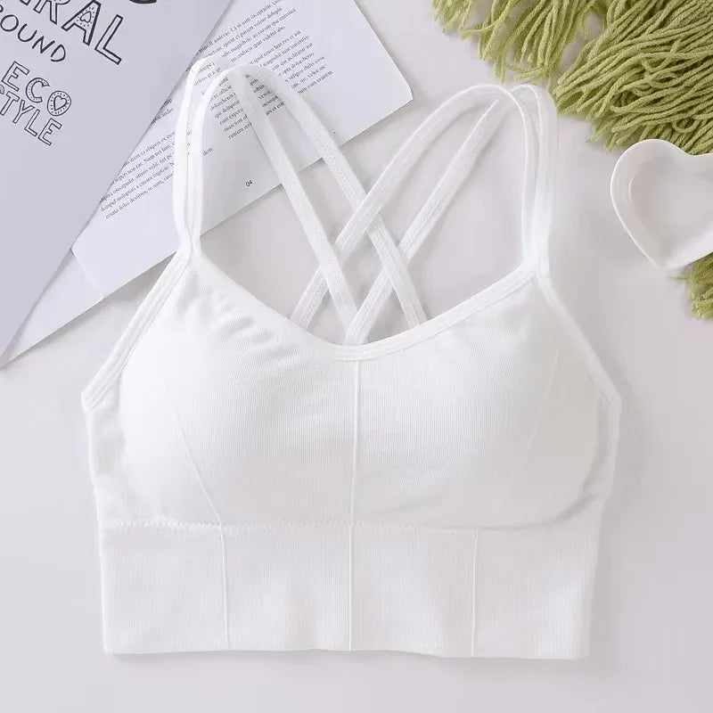 Women's Cross-Back Sports Bra – Breathable & Comfortable Yoga Top