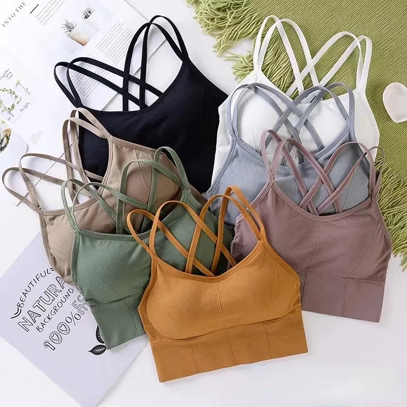 Women's Cross-Back Sports Bra – Breathable & Comfortable Yoga Top