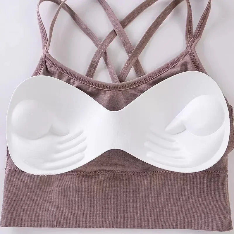 Women's Cross-Back Sports Bra – Breathable & Comfortable Yoga Top