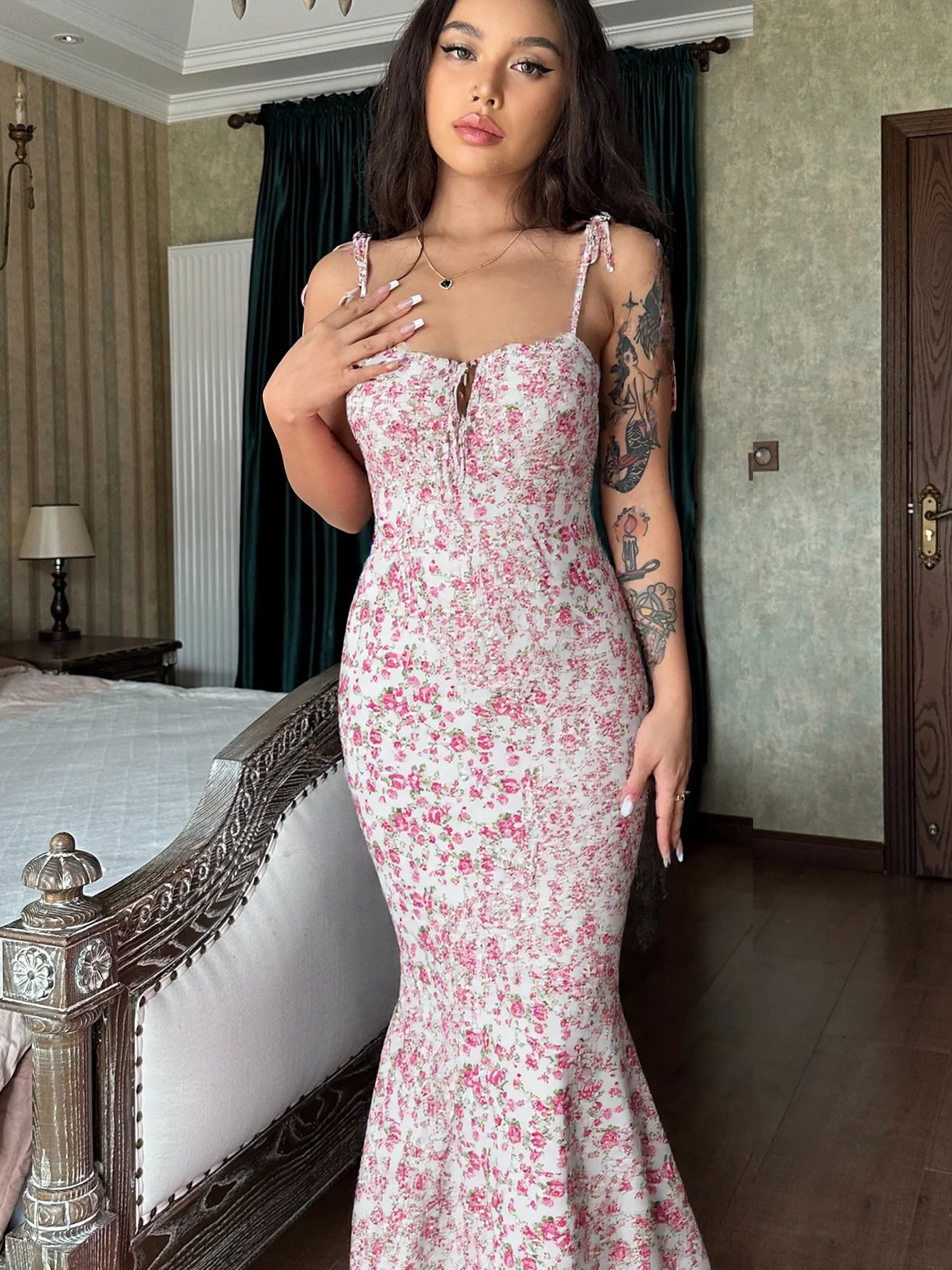 Hugcitar Floral Strapless Maxi Dress – Sleek Summer Streetwear