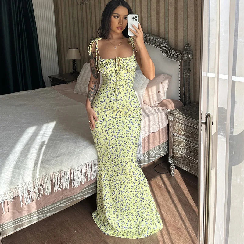 Hugcitar Floral Strapless Maxi Dress – Sleek Summer Streetwear