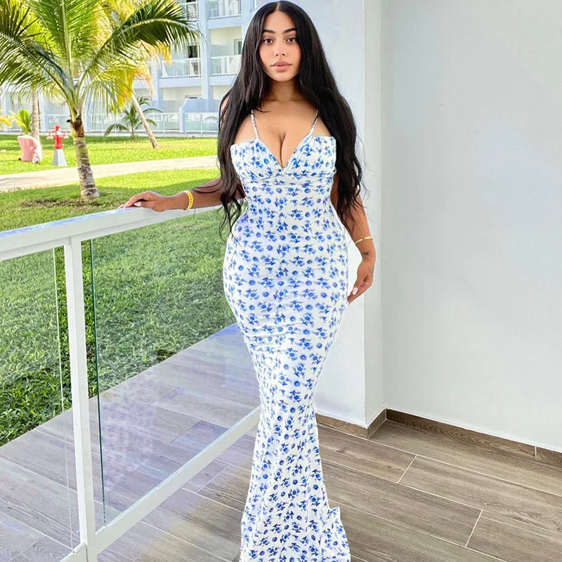 Hugcitar Floral Strapless Maxi Dress – Sleek Summer Streetwear