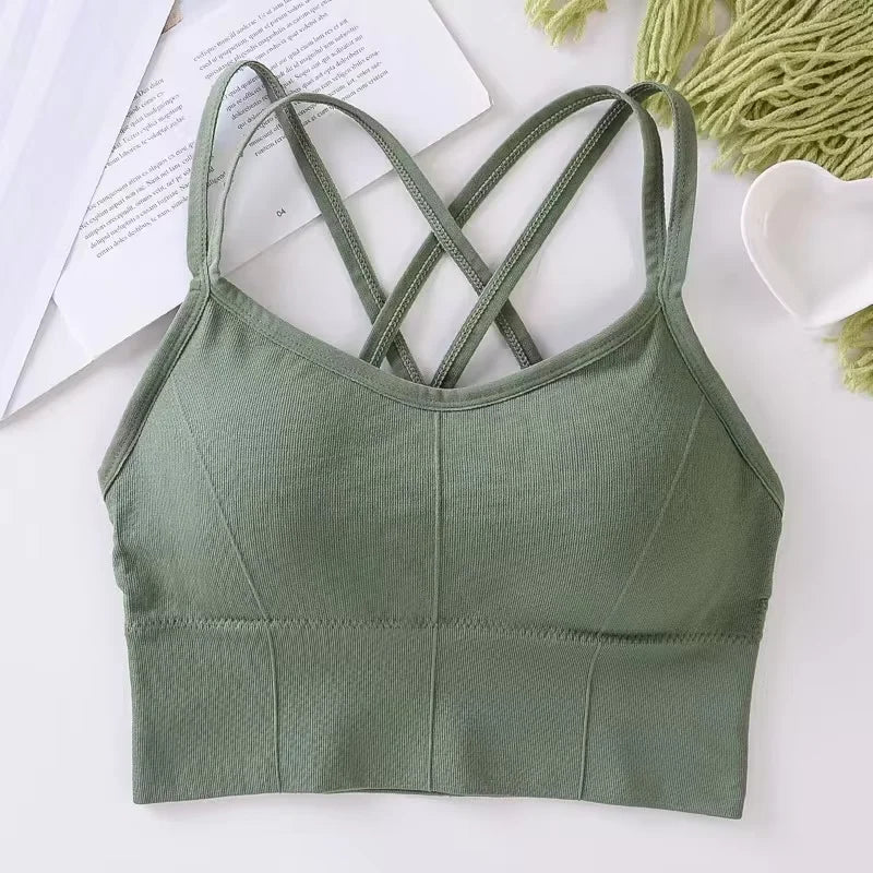 Women's Cross-Back Sports Bra – Breathable & Comfortable Yoga Top