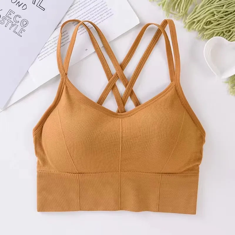 Women's Cross-Back Sports Bra – Breathable & Comfortable Yoga Top