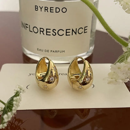 925 Sterling Silver Chunky Hoop Earrings – Geometric Trendy Jewelry for Women.