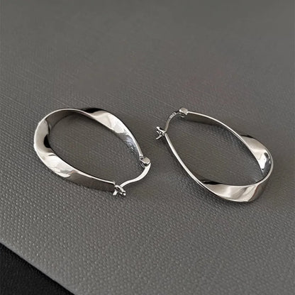 925 Sterling Silver Chunky Hoop Earrings – Geometric Trendy Jewelry for Women.