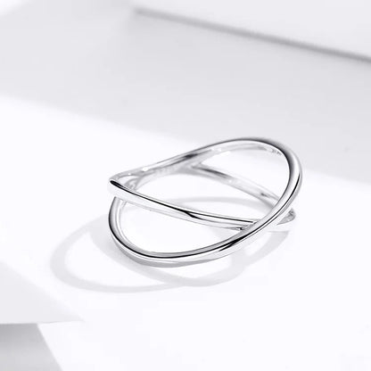 14K Gold X Ring – Minimalist Sterling Silver Promise Band.