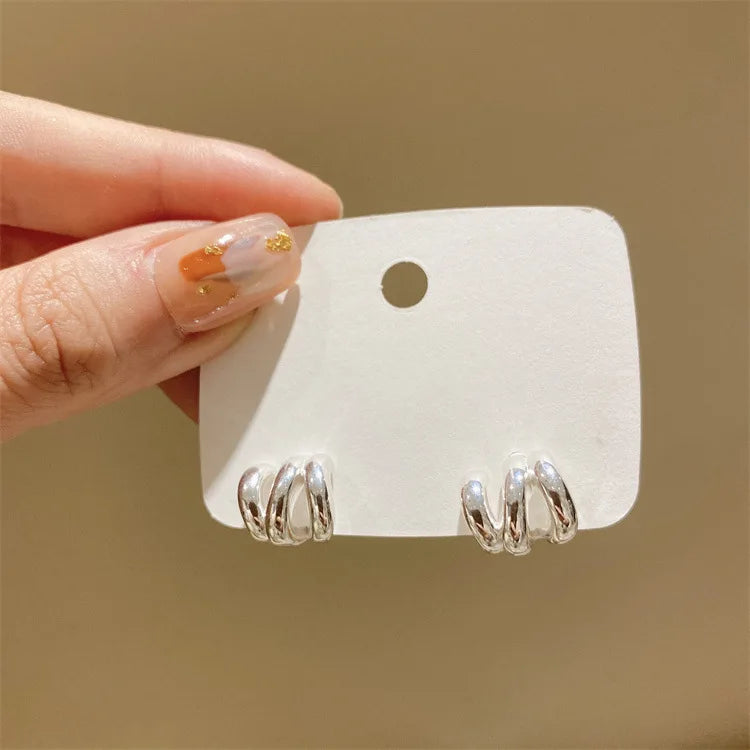 925 Sterling Silver Chunky Hoop Earrings – Geometric Trendy Jewelry for Women.