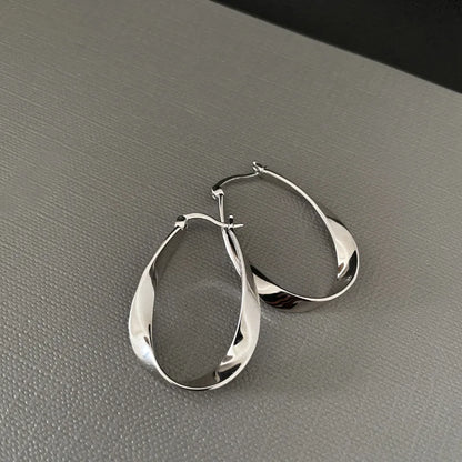 925 Sterling Silver Chunky Hoop Earrings – Geometric Trendy Jewelry for Women.