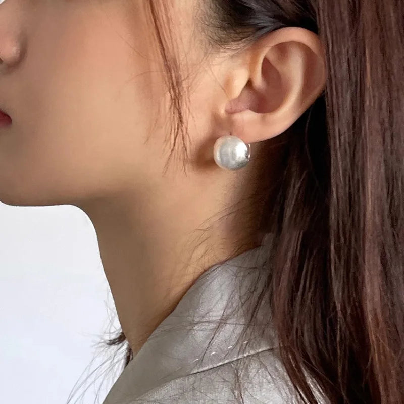 925 Sterling Silver Chunky Hoop Earrings – Geometric Trendy Jewelry for Women.