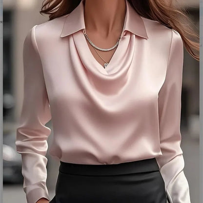 Silky Satin Women’s Blouse – Elegant Office & Casual Wear.