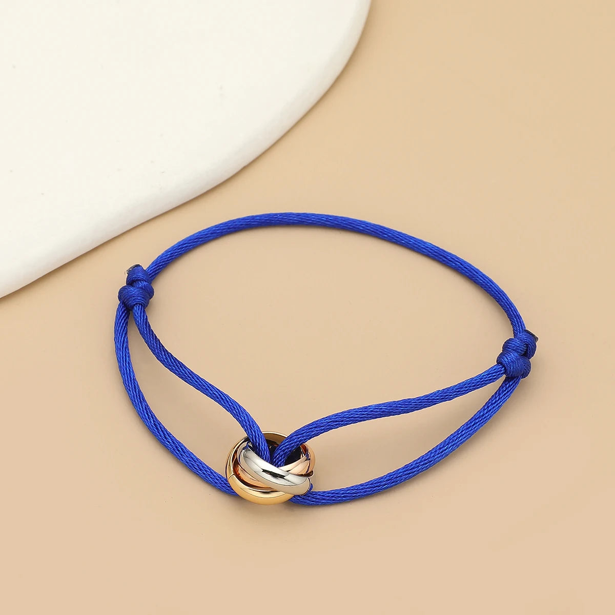“Balance Trio™” Adjustable Rope Bracelet – Minimalist Unisex Stainless Steel Design.