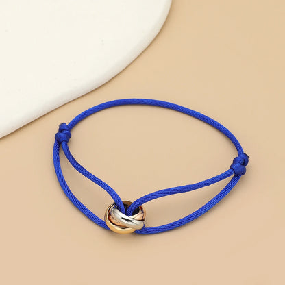 “Balance Trio™” Adjustable Rope Bracelet – Minimalist Unisex Stainless Steel Design.