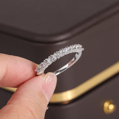 925 Silver Shiny Zircon Ring – Elegant Minimalist Jewelry for Women.