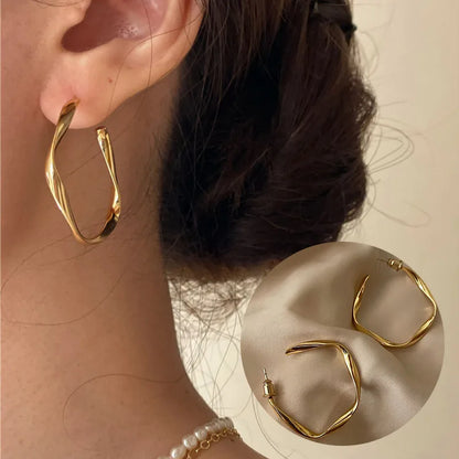 925 Sterling Silver Chunky Hoop Earrings – Geometric Trendy Jewelry for Women.