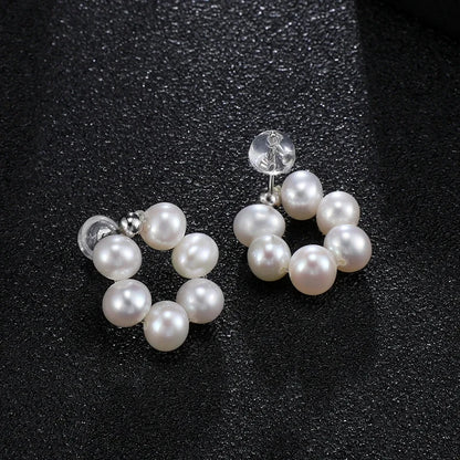 925 Sterling Silver Mini Pearl Stud Earrings – Elegant Natural White Pearls.