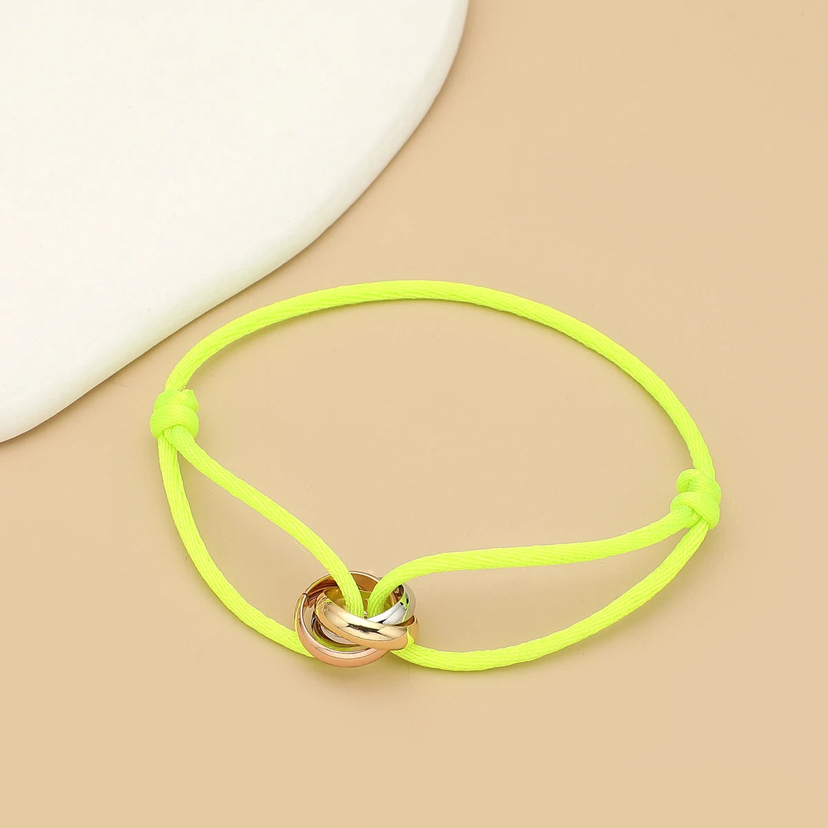 “Balance Trio™” Adjustable Rope Bracelet – Minimalist Unisex Stainless Steel Design.