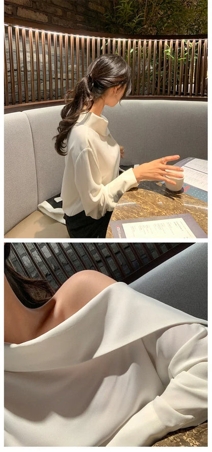 Chic Off-Shoulder Korean Blouse.