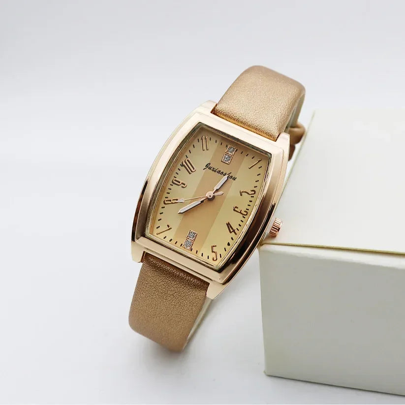 Vintage Women's Quartz Watch – Leather Strap, Fashion Wrist Accessory, Party & Gift.