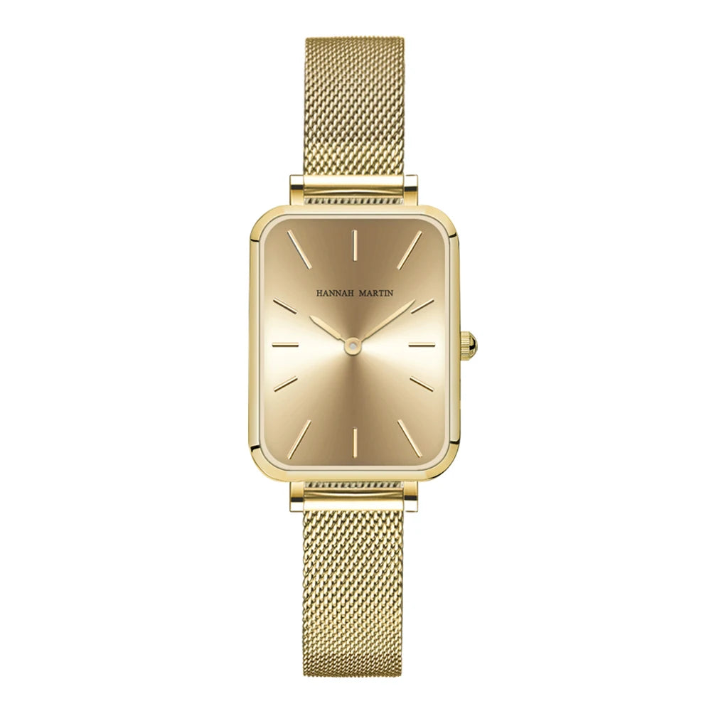 Elegant Luxury Rectangle Watch – Stainless Steel Women’s Quartz Timepiece.
