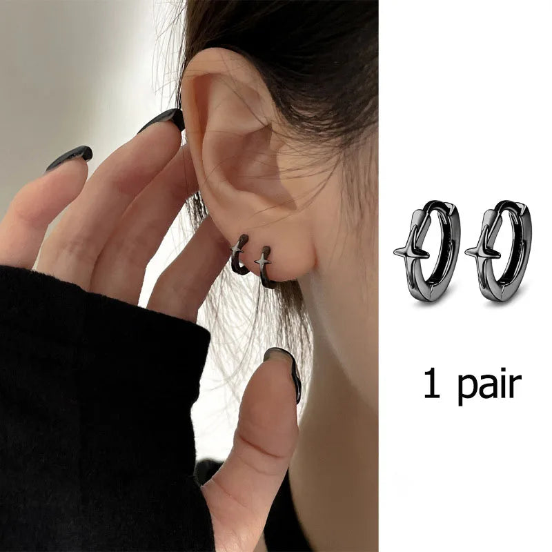 925 Sterling Silver Chunky Hoop Earrings – Geometric Trendy Jewelry for Women.