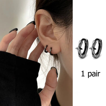 925 Sterling Silver Chunky Hoop Earrings – Geometric Trendy Jewelry for Women.