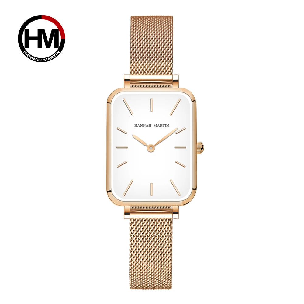 Elegant Luxury Rectangle Watch – Stainless Steel Women’s Quartz Timepiece.