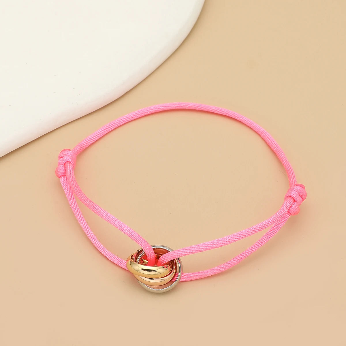 “Balance Trio™” Adjustable Rope Bracelet – Minimalist Unisex Stainless Steel Design.