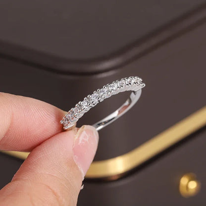 925 Silver Shiny Zircon Ring – Elegant Minimalist Jewelry for Women.