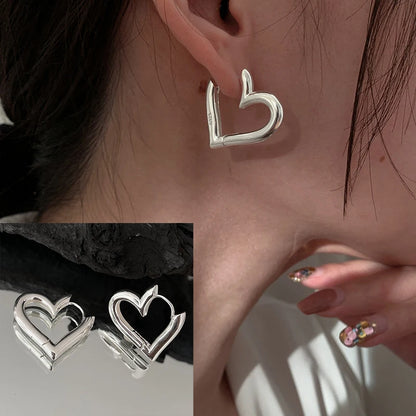 925 Sterling Silver Chunky Hoop Earrings – Geometric Trendy Jewelry for Women.