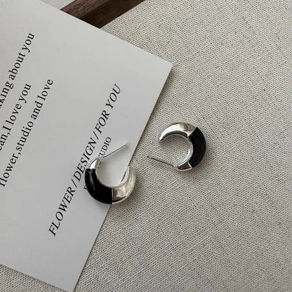 925 Sterling Silver Chunky Hoop Earrings – Geometric Trendy Jewelry for Women.