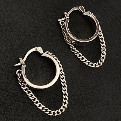 925 Sterling Silver Chunky Hoop Earrings – Geometric Trendy Jewelry for Women.