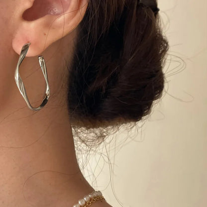 925 Sterling Silver Chunky Hoop Earrings – Geometric Trendy Jewelry for Women.