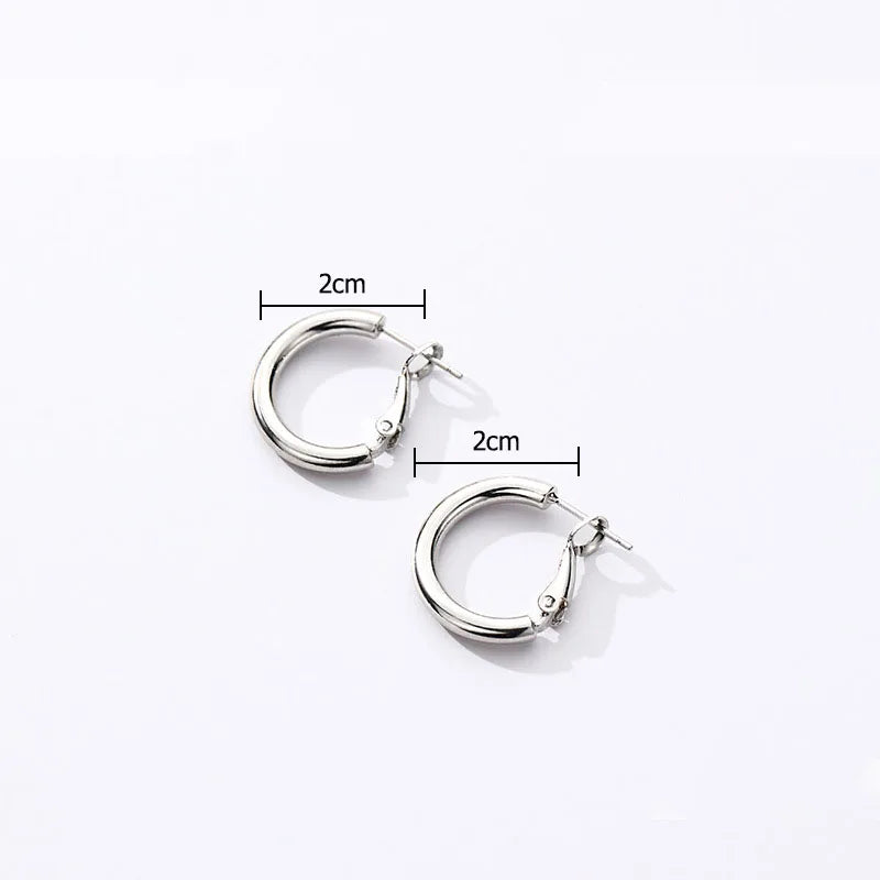 925 Sterling Silver Chunky Hoop Earrings – Geometric Trendy Jewelry for Women.