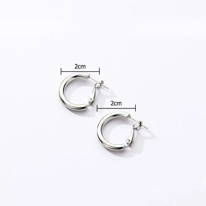 925 Sterling Silver Chunky Hoop Earrings – Geometric Trendy Jewelry for Women.