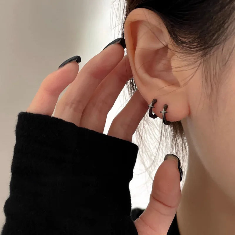 925 Sterling Silver Chunky Hoop Earrings – Geometric Trendy Jewelry for Women.