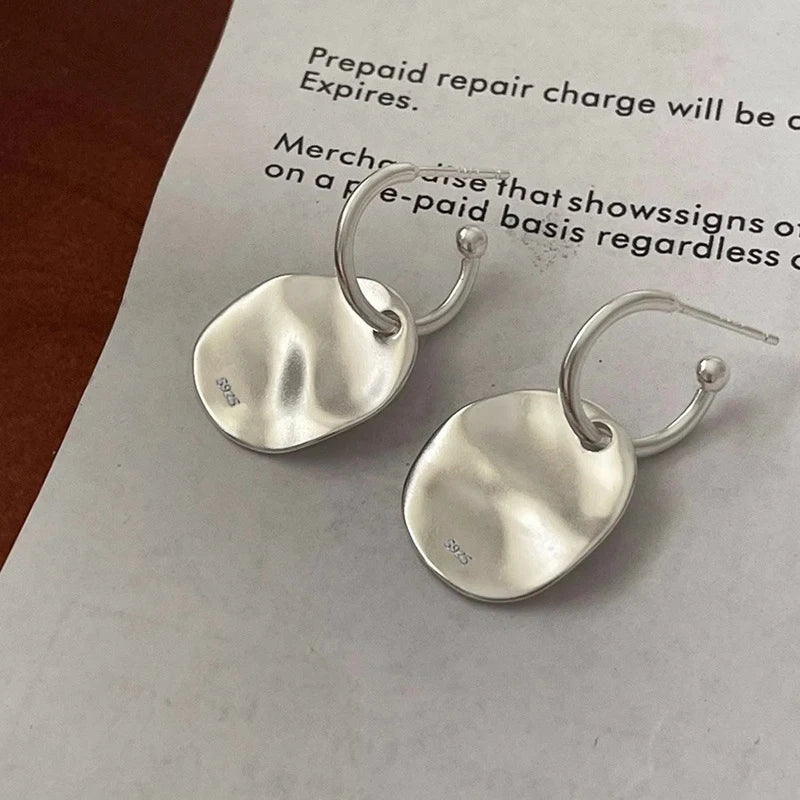 925 Sterling Silver Chunky Hoop Earrings – Geometric Trendy Jewelry for Women.