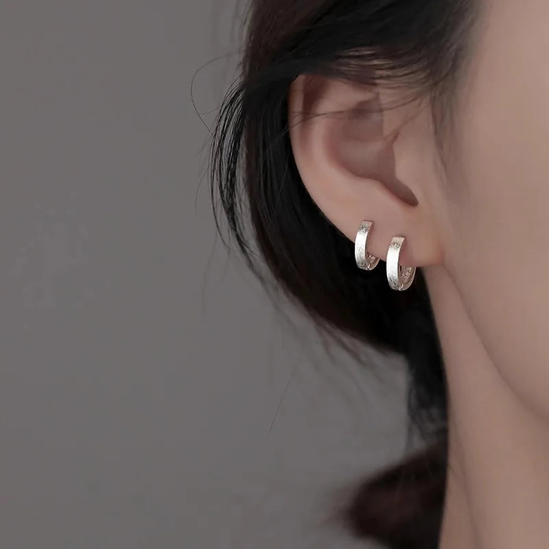 925 Sterling Silver Chunky Hoop Earrings – Geometric Trendy Jewelry for Women.