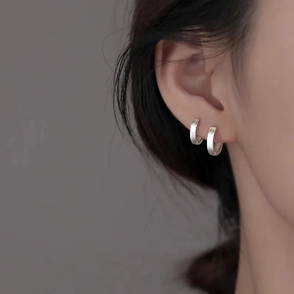 925 Sterling Silver Chunky Hoop Earrings – Geometric Trendy Jewelry for Women.