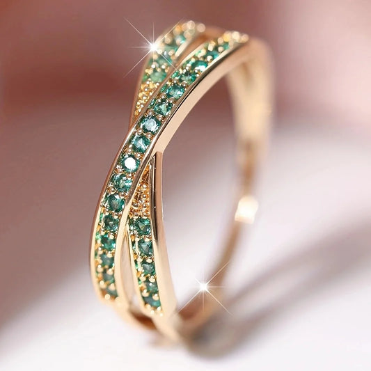 Colorful Cross Stacking Rings – Minimalist Thin Zircon Rings for Women.