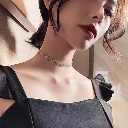 Geometric Hollow Heart Necklace – Modern Minimalist Pendant for Women.